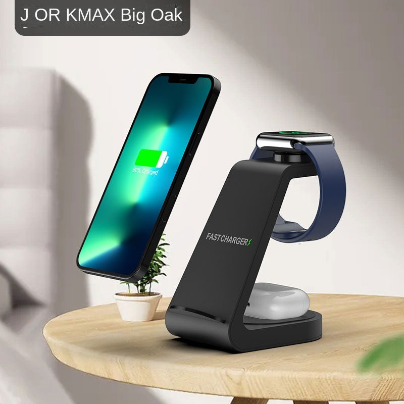 New vertical wireless charging three in one mobile phone holder for Apple 14 watch headset 15W multi in one charging
