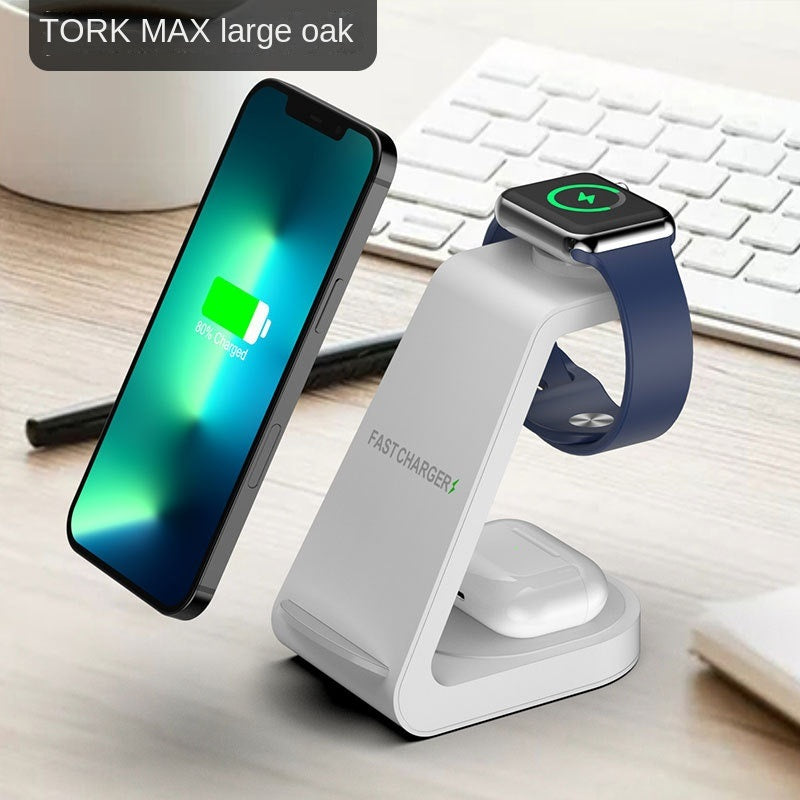 New vertical wireless charging three in one mobile phone holder for Apple 14 watch headset 15W multi in one charging