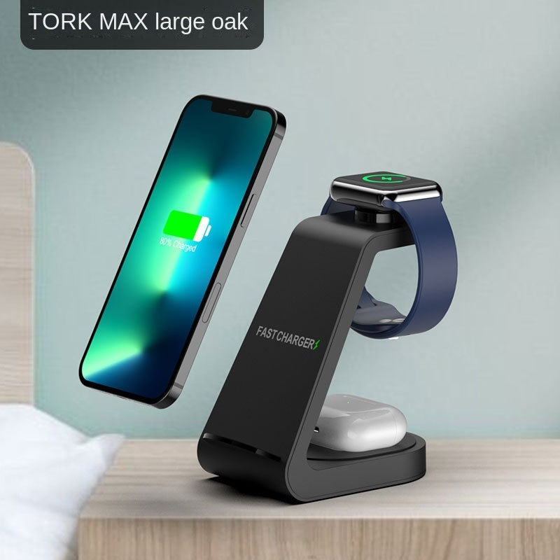 New vertical wireless charging three in one mobile phone holder for Apple 14 watch headset 15W multi in one charging