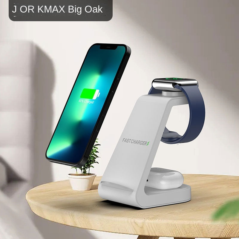 New vertical wireless charging three in one mobile phone holder for Apple 14 watch headset 15W multi in one charging